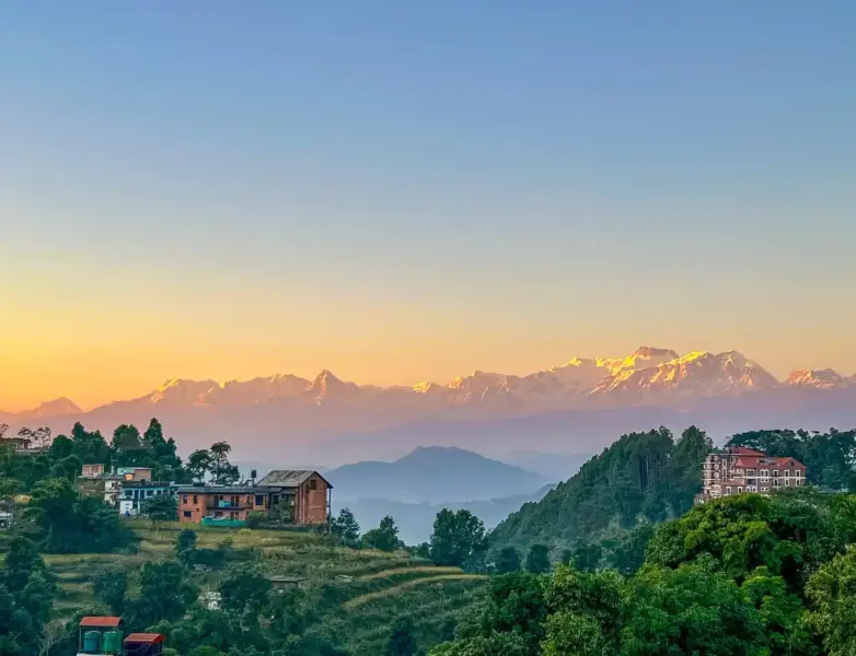 Blick von Bandipur Richtung Himalaya